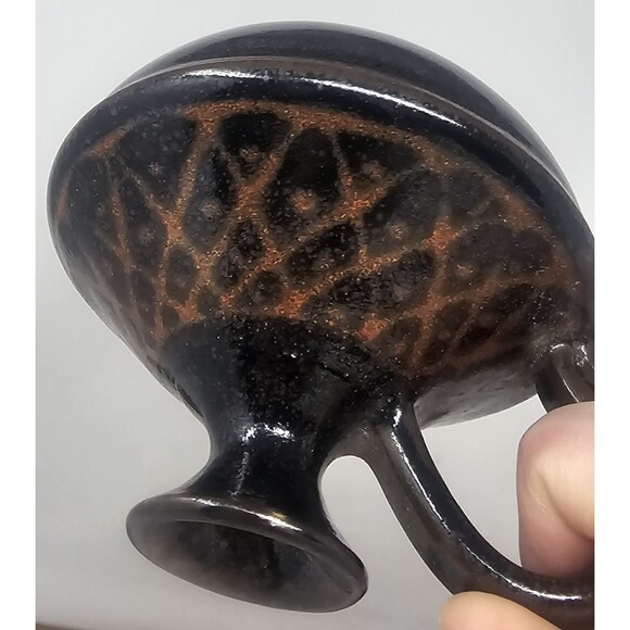 Vintage Artisan Studio Ceramic Clay Pottery Single Stem Bud Holder Signed Vase - Picture 4 of 7